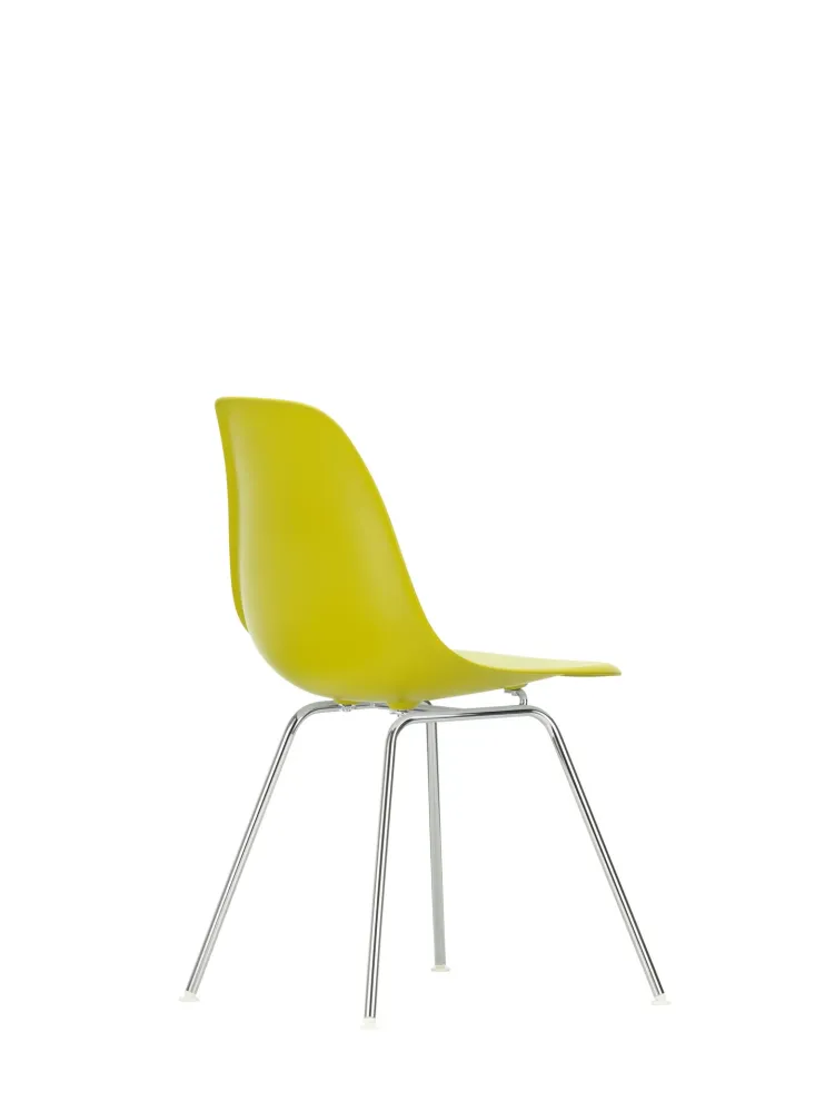 Vitra Eames DSX eetkamerstoel Mustard verchroomd