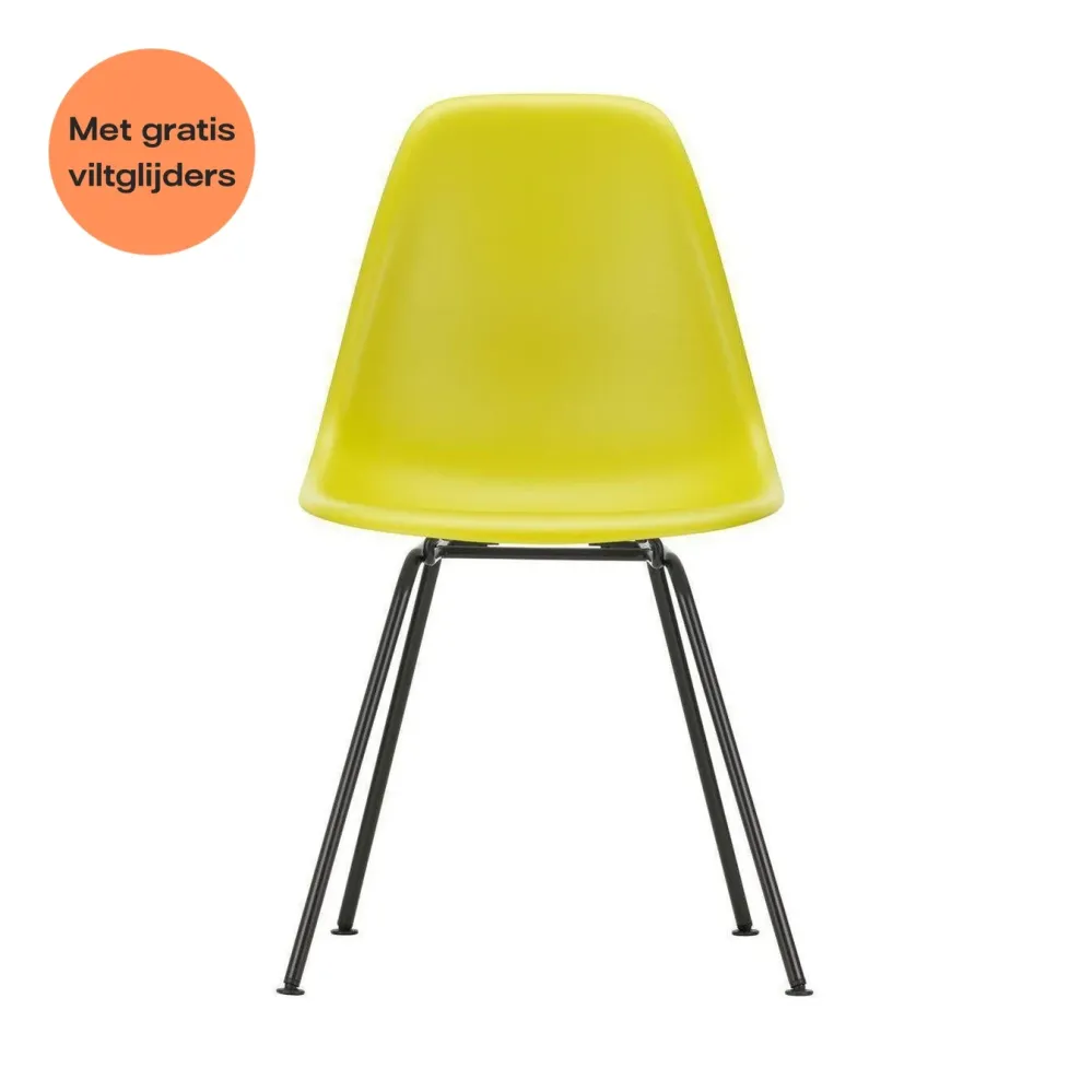 Vitra Eames DSX eetkamerstoel Mustard zwart gepoedercoat