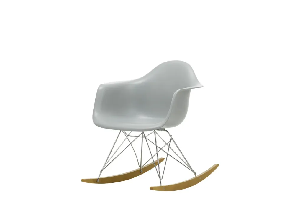 Vitra Eames RAR schommelstoel Light Grey esdoorn chroom