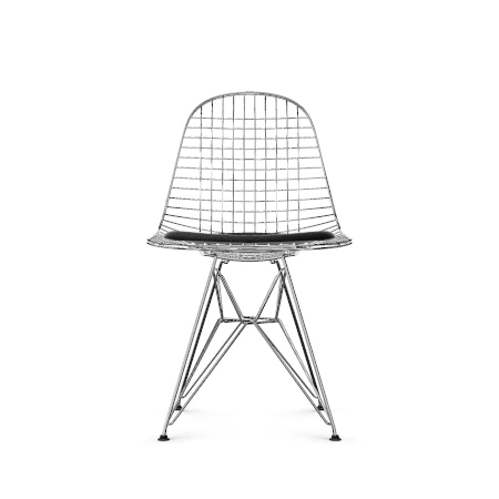 Vitra Eames Wire DKR-5 eetkamerstoel Deep Black verchroomd