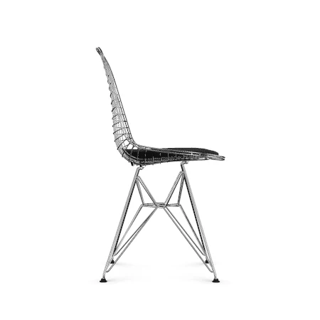 Vitra Eames Wire DKR-5 eetkamerstoel Deep Black verchroomd