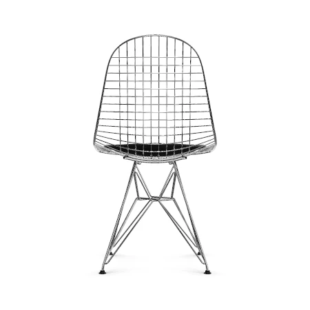 Vitra Eames Wire DKR-5 eetkamerstoel Deep Black verchroomd