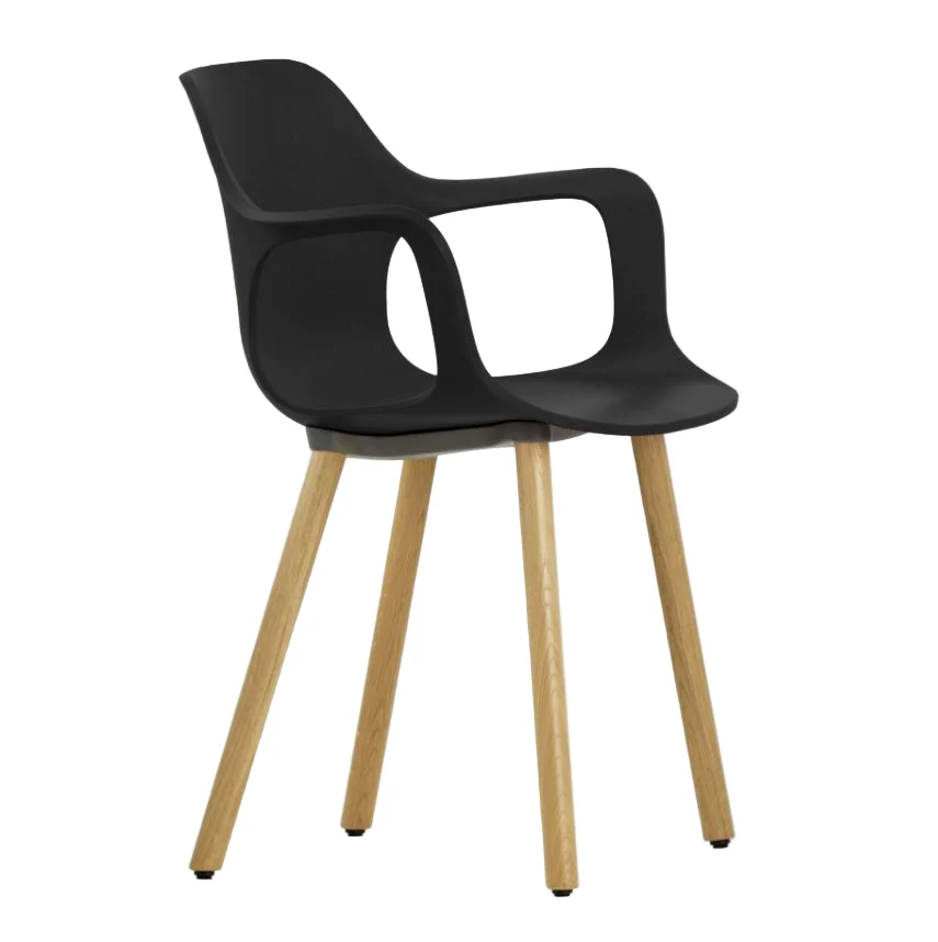 Vitra HAL eetkamerstoel met armleuning Basic Dark eiken naturel
