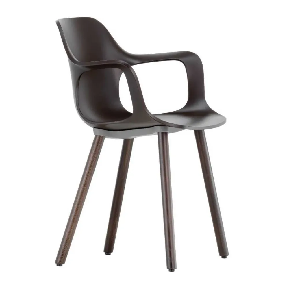 Vitra HAL eetkamerstoel met armleuning Basic Dark donker eiken