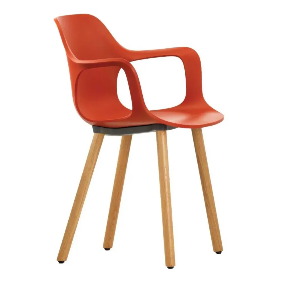 Vitra HAL eetkamerstoel met armleuning Orange eiken naturel