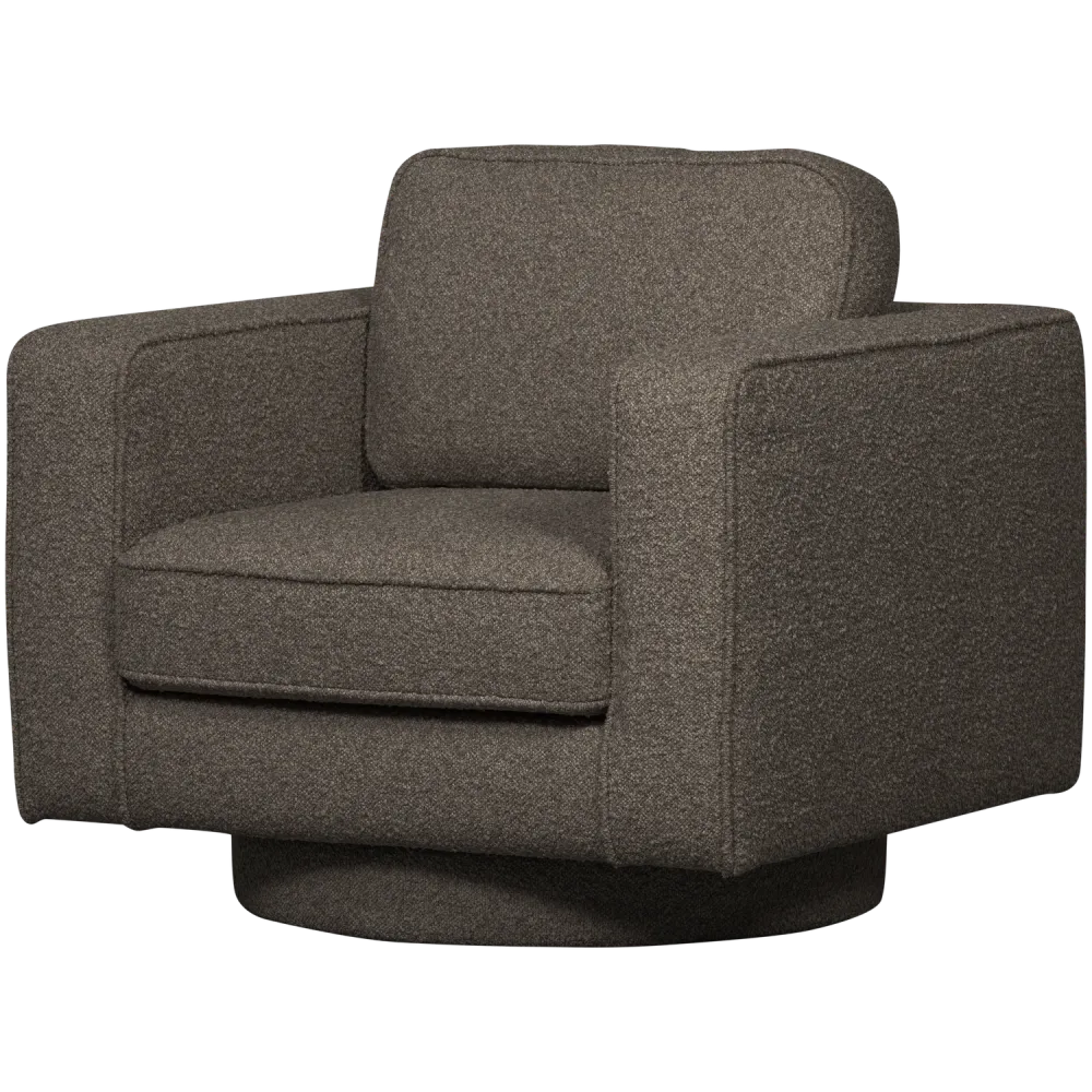 vtwonen draaifauteuil Lazy - Bouclé - Antraciet