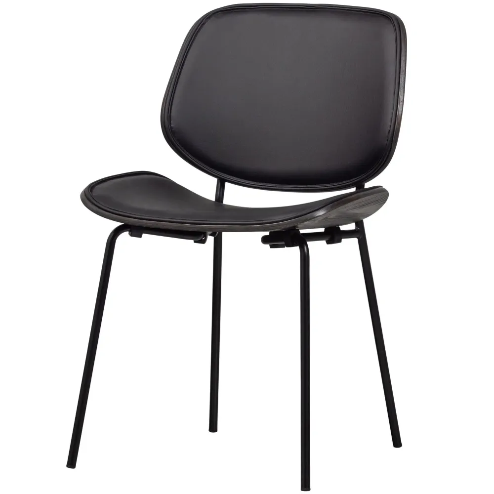 vtwonen eetkamerstoelen Classic - Hout - Zwart/Walnoot - Set van 6