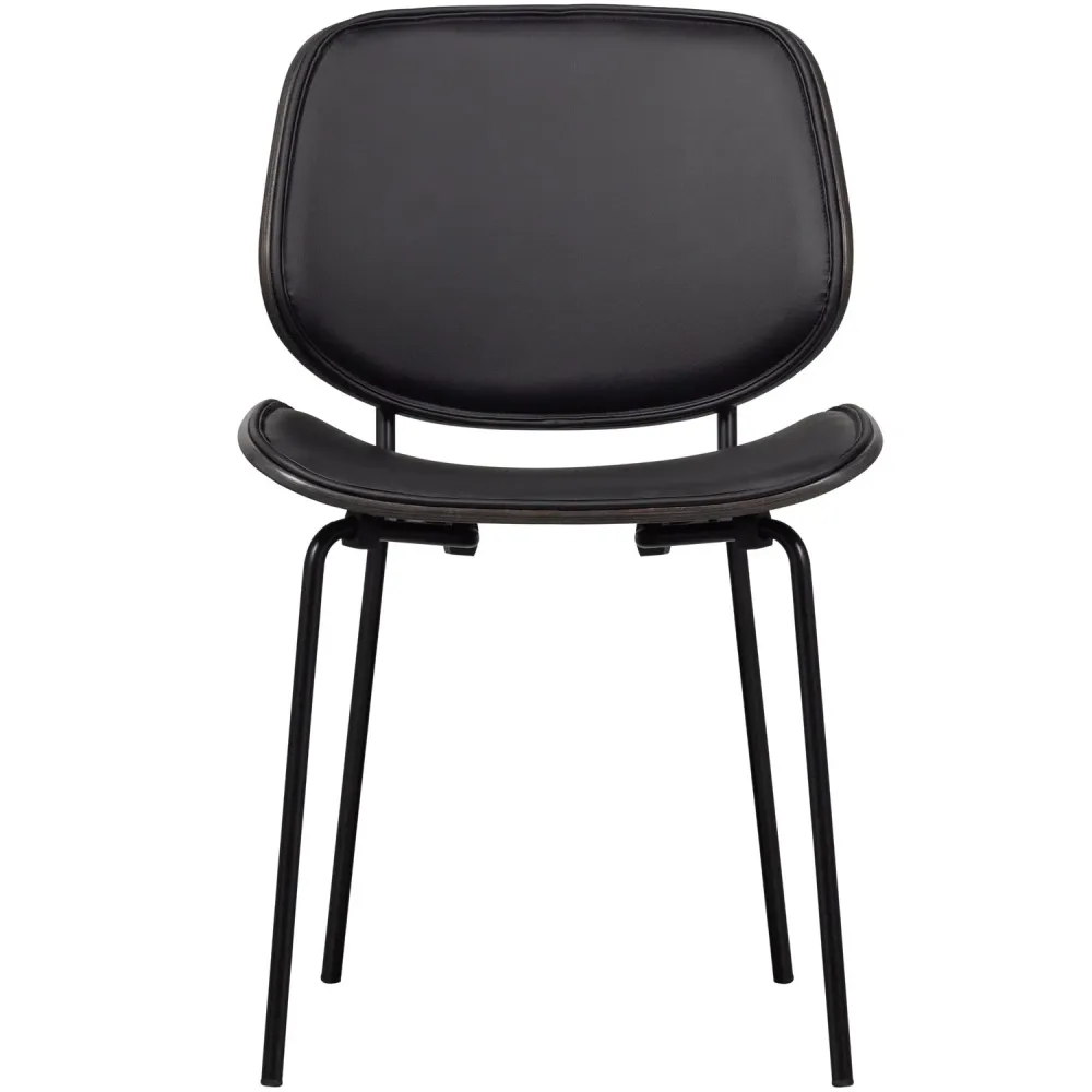 vtwonen eetkamerstoelen Classic - Hout - Zwart/Walnoot - Set van 6
