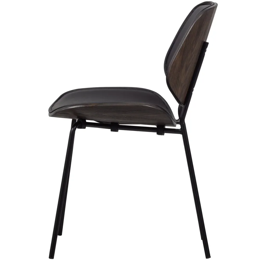 vtwonen eetkamerstoelen Classic - Hout - Zwart/Walnoot - Set van 6