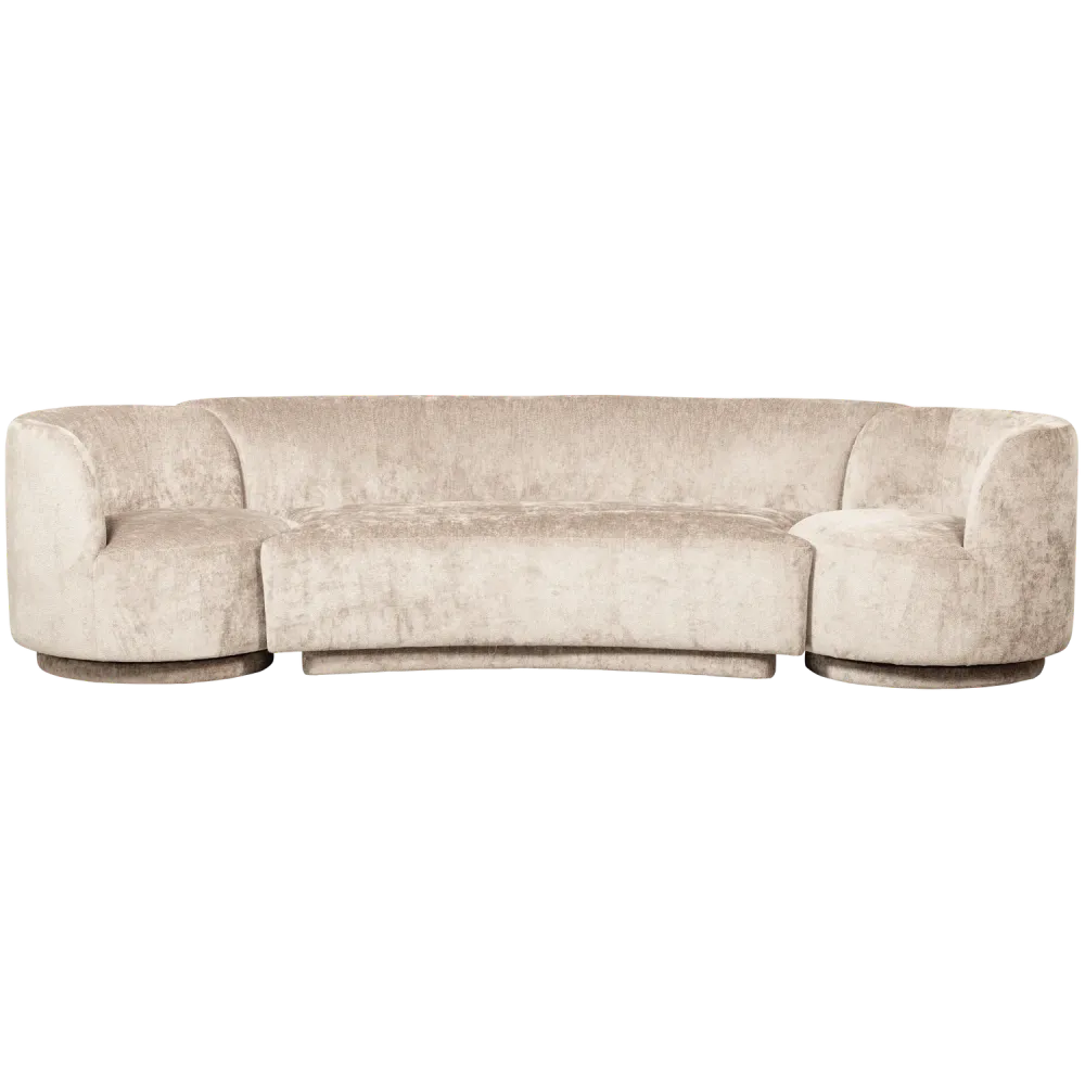 WOOOD bank Combi-Popular - Chenille - Naturel - 72x370x97