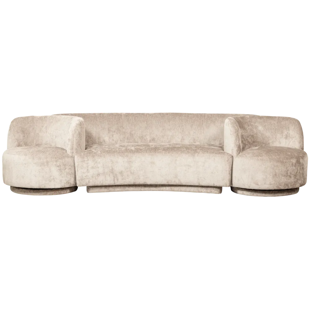 WOOOD bank Combi-Popular - Chenille - Naturel - 72x370x97