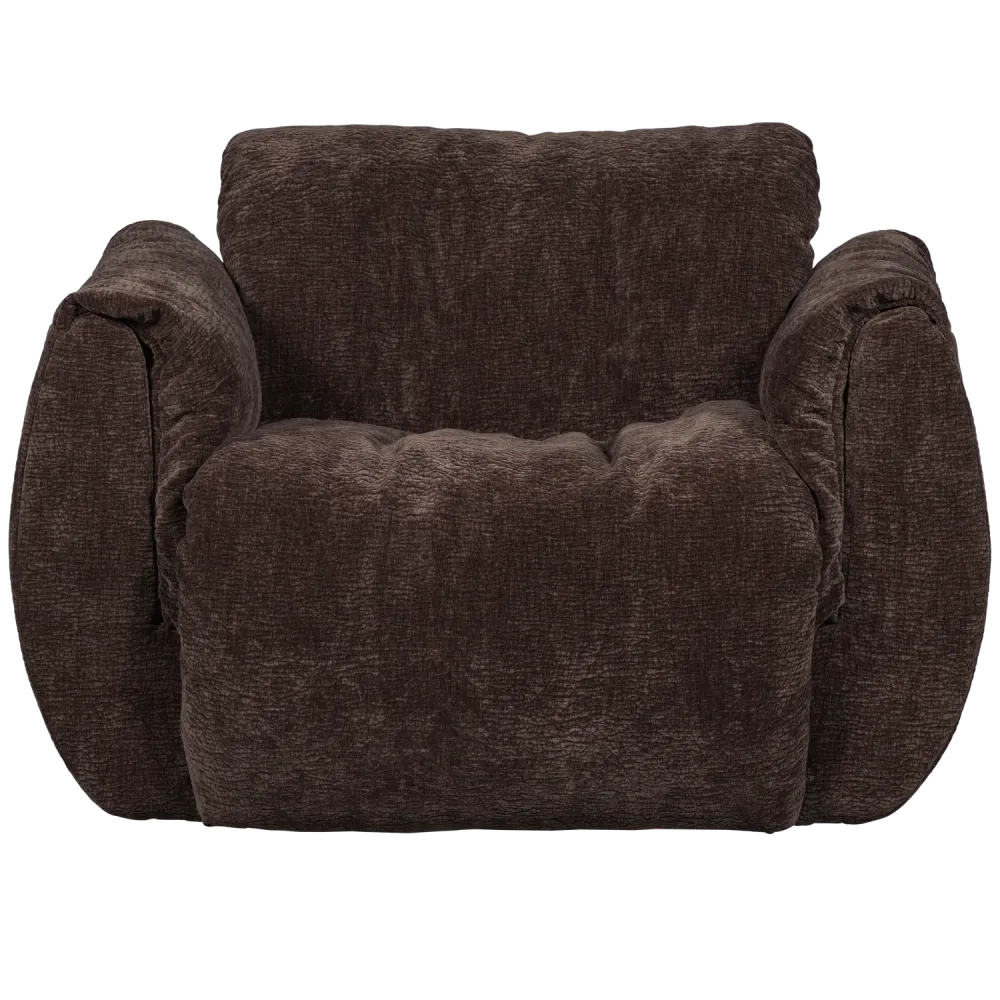 WOOOD draaifauteuil Baggy - 3D Chenille - Donkerbruin - 81x104x84