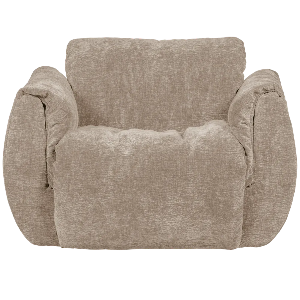 WOOOD draaifauteuil Baggy - 3D Chenille - Zand - 81x104x84