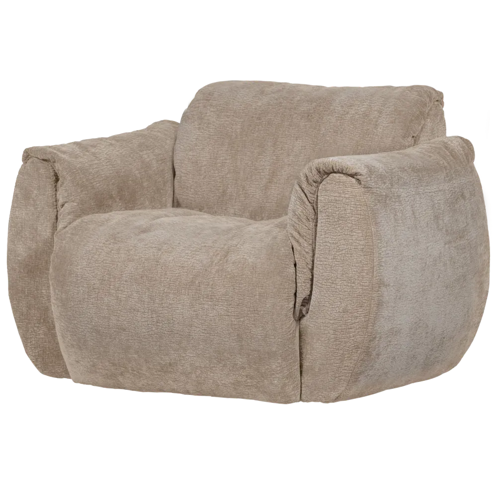 WOOOD draaifauteuil Baggy - 3D Chenille - Zand - 81x104x84