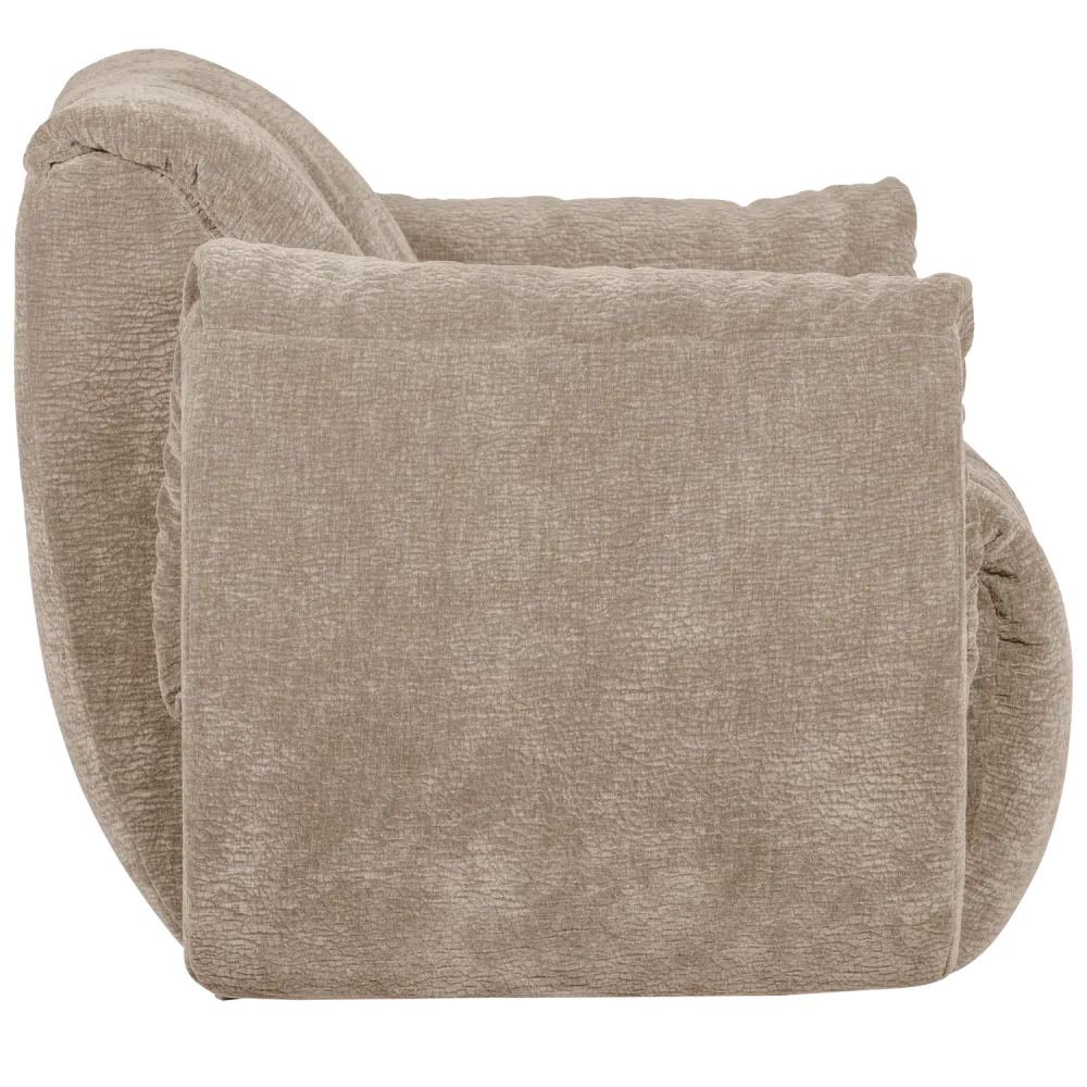 WOOOD draaifauteuil Baggy - 3D Chenille - Zand - 81x104x84