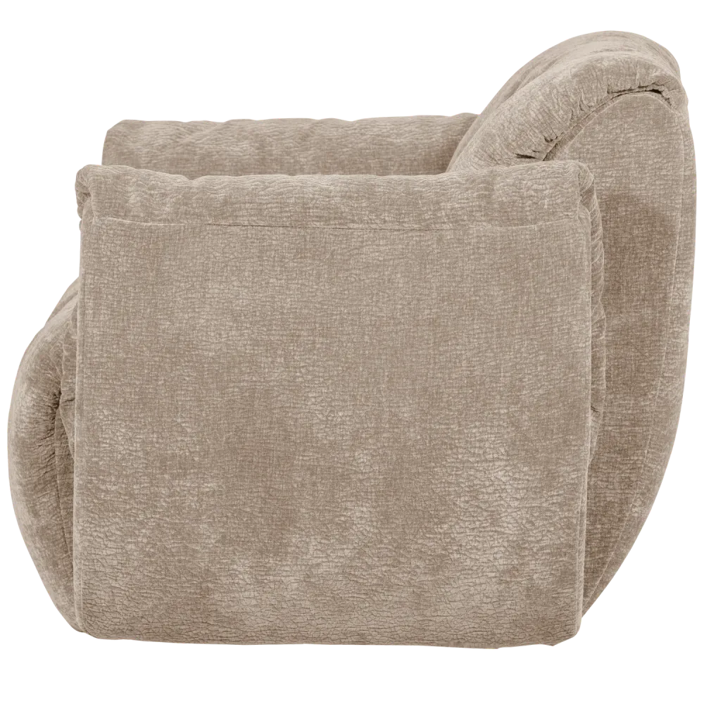 WOOOD draaifauteuil Baggy - 3D Chenille - Zand - 81x104x84