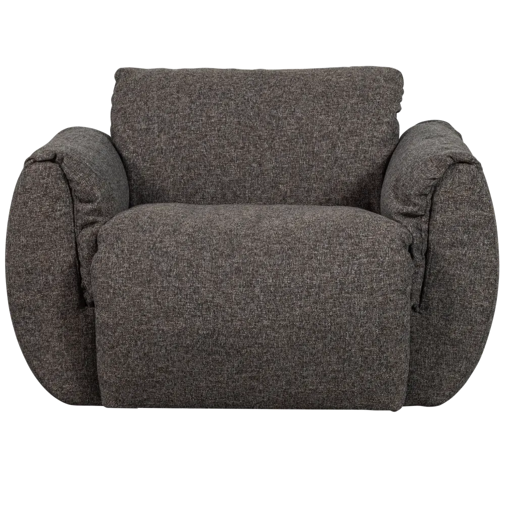 WOOOD draaifauteuil Baggy - Geweven Stof - Warmgrijs Melange - 81x104x84