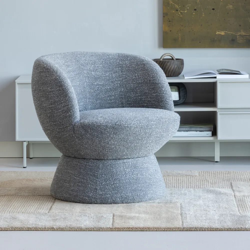 WOOOD draaifauteuil Shuffle - Melange - Grijs - 72x73x71