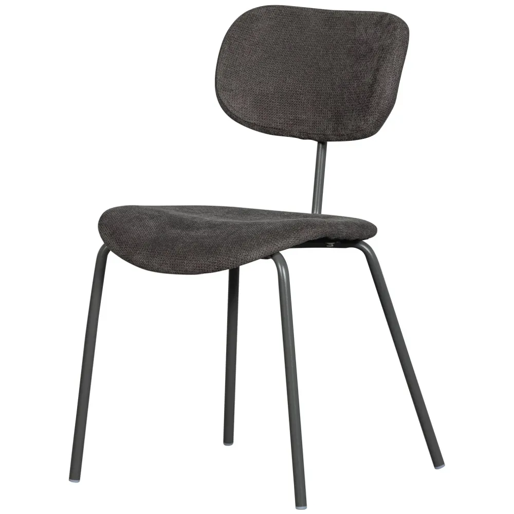 WOOOD eetkamerstoelen Link - Polyester - Bruin/Grijs - Set van 6