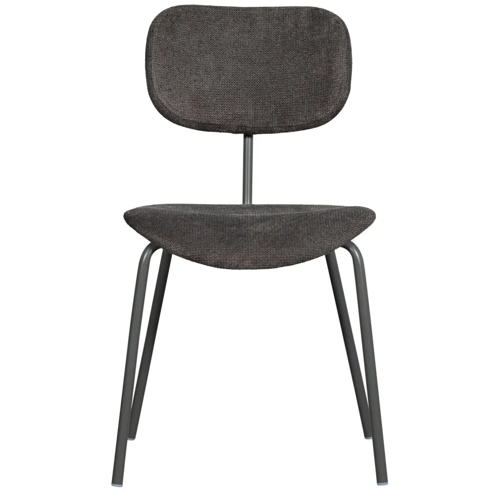 WOOOD eetkamerstoelen Link - Polyester - Bruin/Grijs - Set van 6