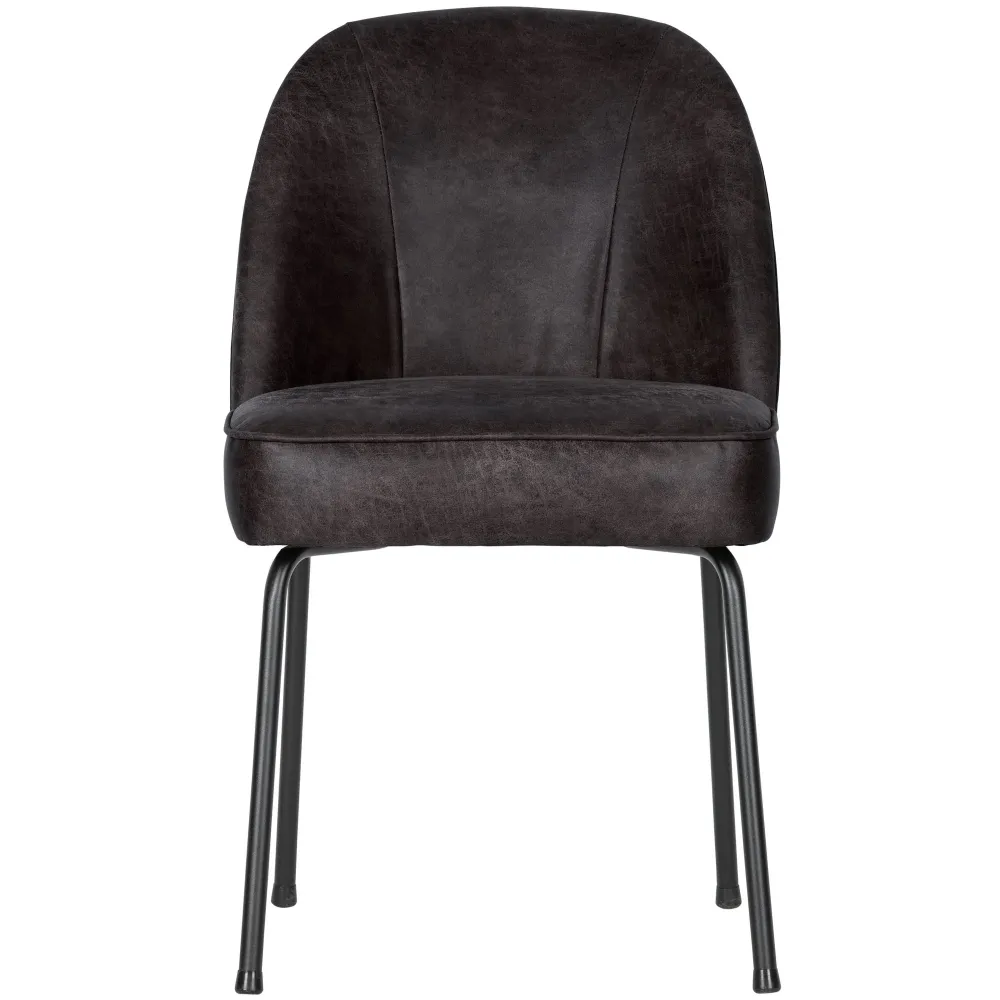 WOOOD eetkamerstoelen Vogue - Leer - Zwart - Set van 6