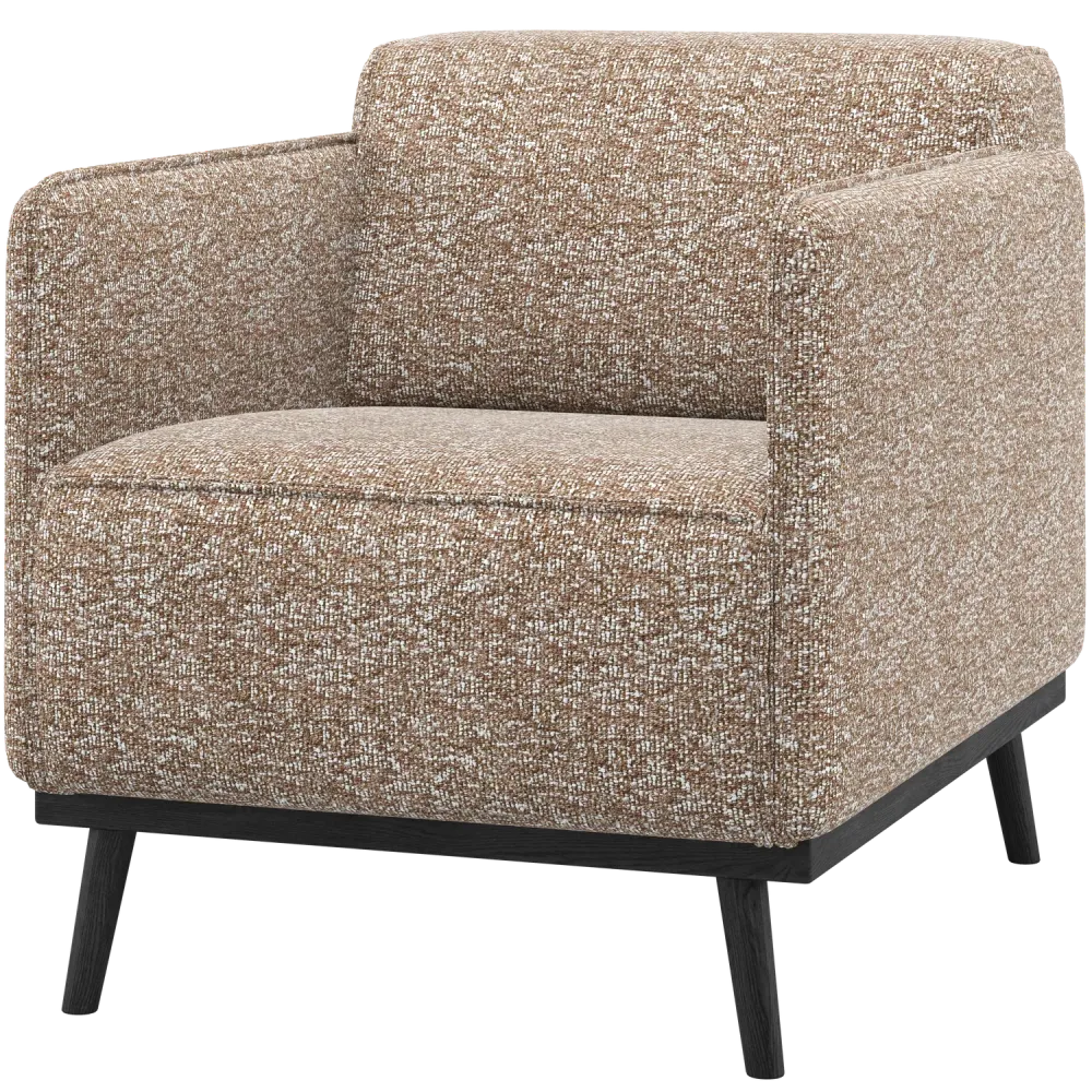 WOOOD fauteuil met arm Statement - Polyester - Lichtbruin Melange - 77x72x93