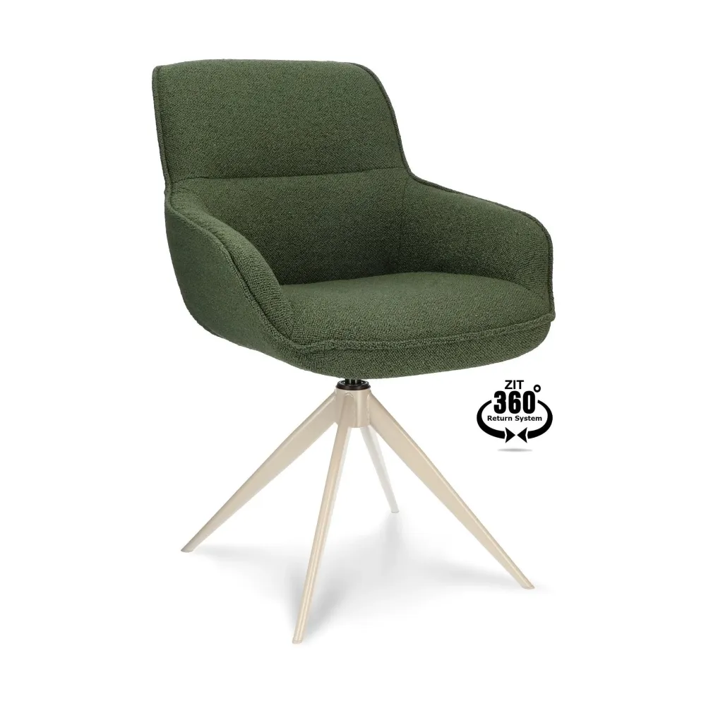 Breeze Leon eetkamerstoel draaibaar beige Groen XL Company