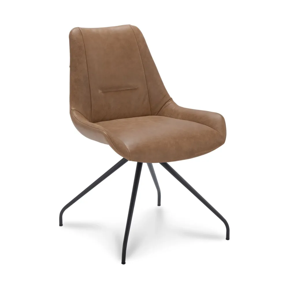 Comodo Carbina eetkamerstoel cognac leder XL Company