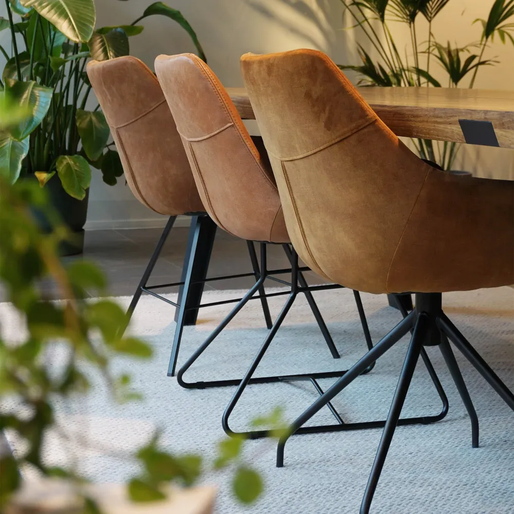 Comodo Carbina eetkamerstoel cognac leder XL Company