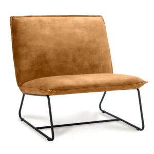 Comodo Roka fauteuil 1,5 zits fluweel cognac XL Company