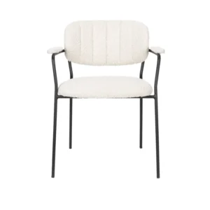 Set van 2 eetkamerstoelen Alina bouclé met armleuning Zuiver BV
