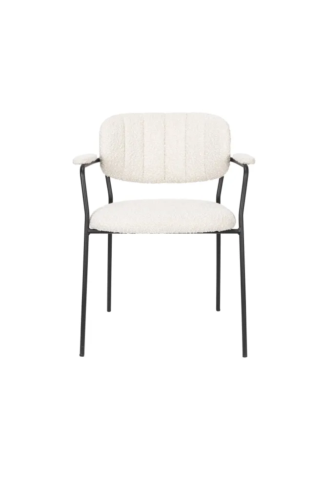Set van 2 eetkamerstoelen Alina bouclé met armleuning Zuiver BV