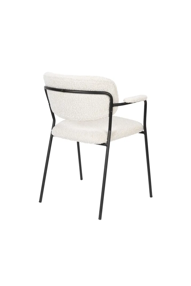 Set van 2 eetkamerstoelen Alina bouclé met armleuning Zuiver BV