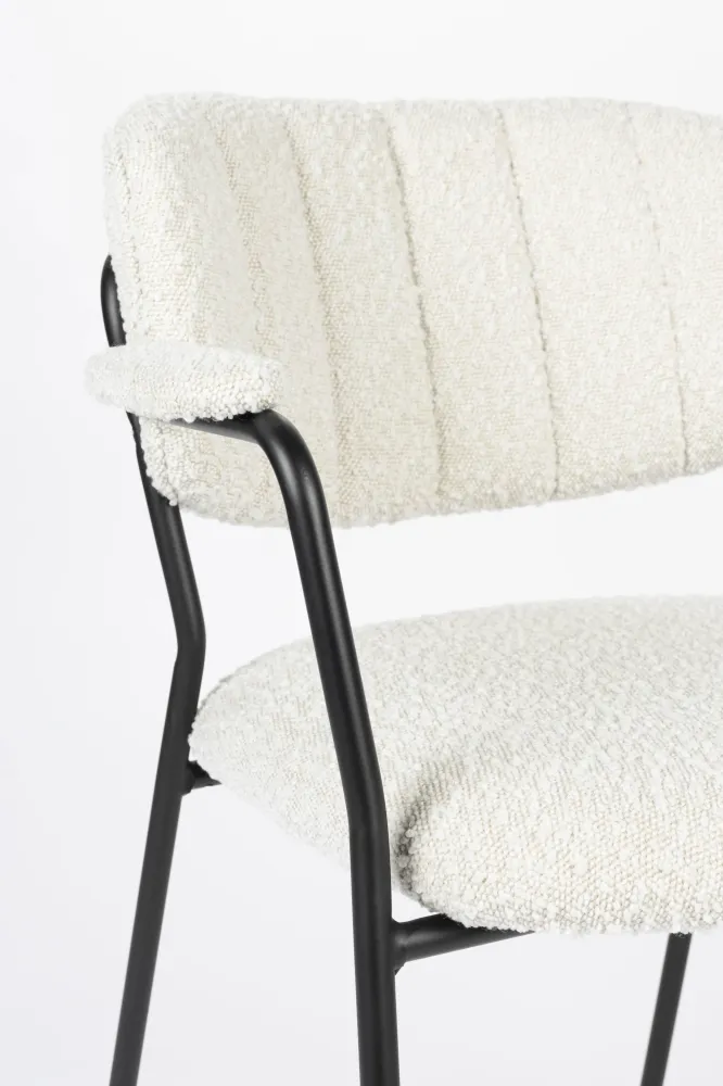 Set van 2 eetkamerstoelen Alina bouclé met armleuning Zuiver BV