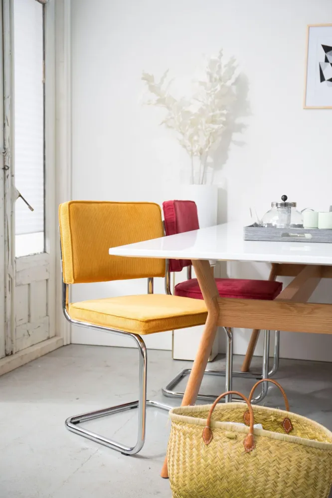 Zuiver Ridge Rib eetkamerstoel Yellow