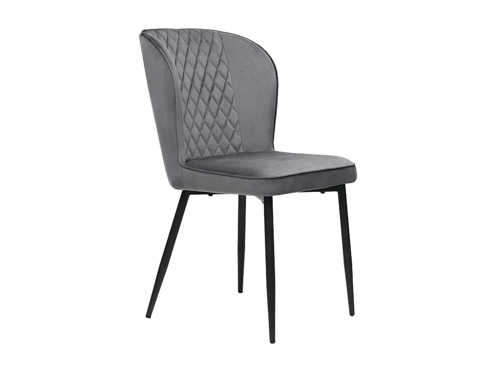 Eettafelset 117x68x75cm met 4 fluwelen stoelen - MDF hout en metaal - Grijs Merax