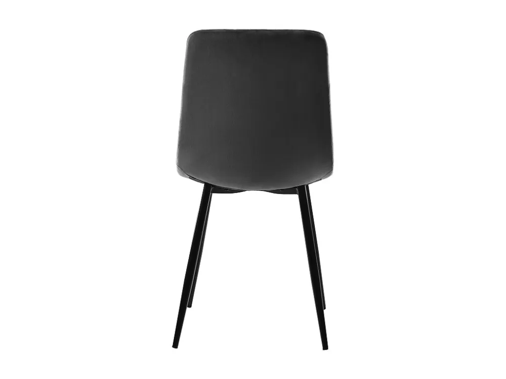Eettafelset 140 x 80 cm met 4 fluwelen gestoffeerde stoelen - zwart metalen poten - Wit + grijs Merax