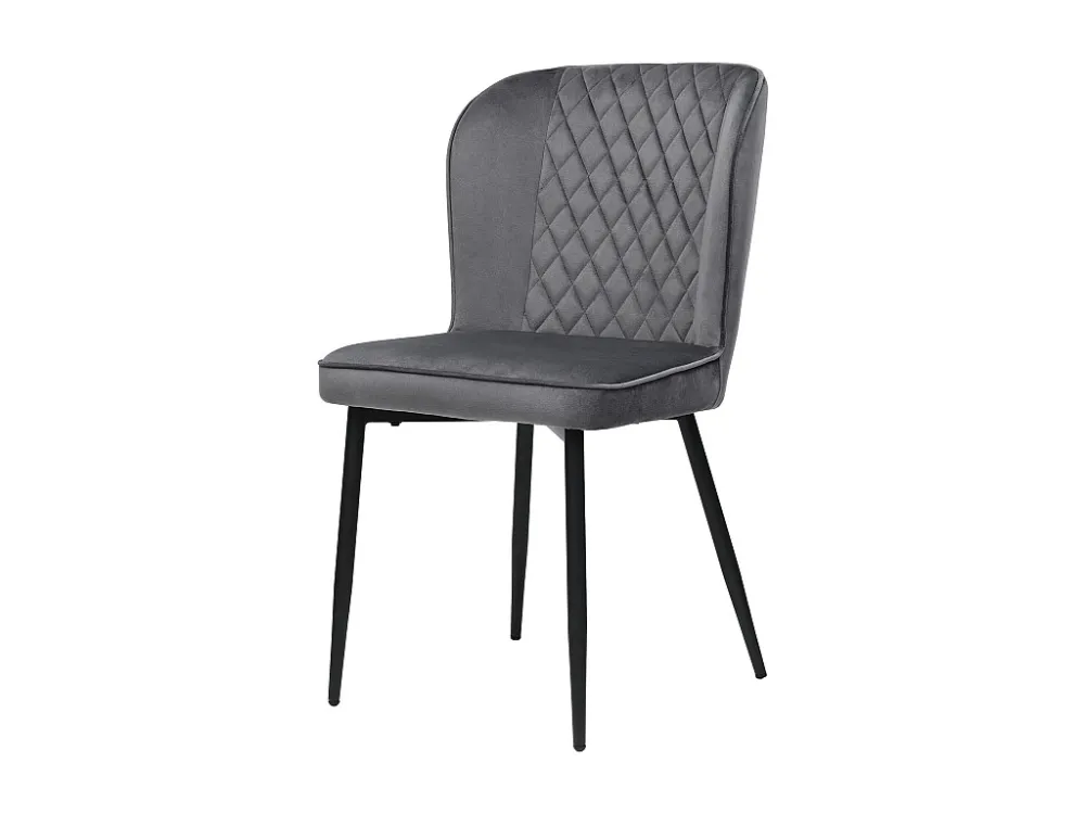 Eettafelset 140 x 80 x 75 cm met 4 fluwelen stoelen - MDF hout en metaal - Grijs Merax