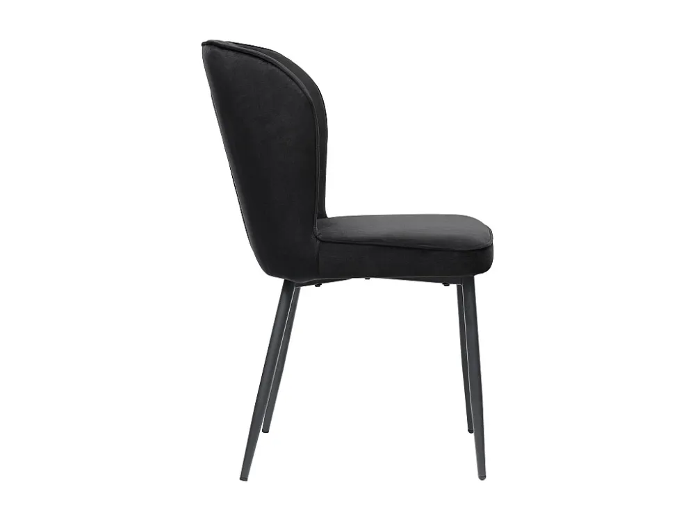 Eettafelset 140 x 80 x 75 cm met 4 fluwelen stoelen - MDF hout en metaal - Zwart Merax