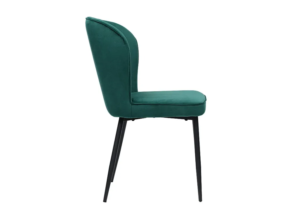 Eettafelset met 4 fluwelen stoelen - MDF hout en metaal - Groen Merax