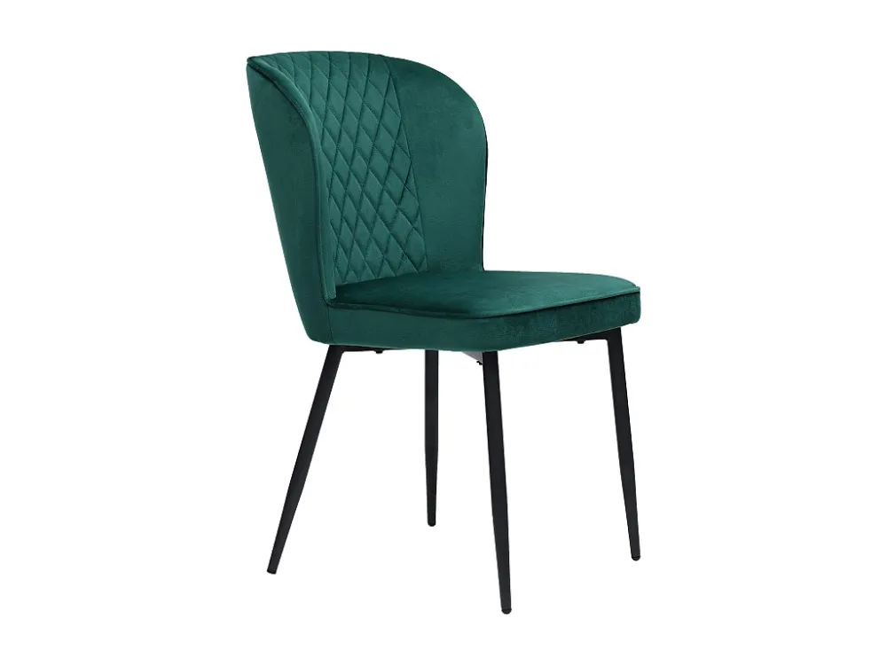 Eettafelset met 4 fluwelen stoelen - MDF hout en goud metaal - Groen Merax