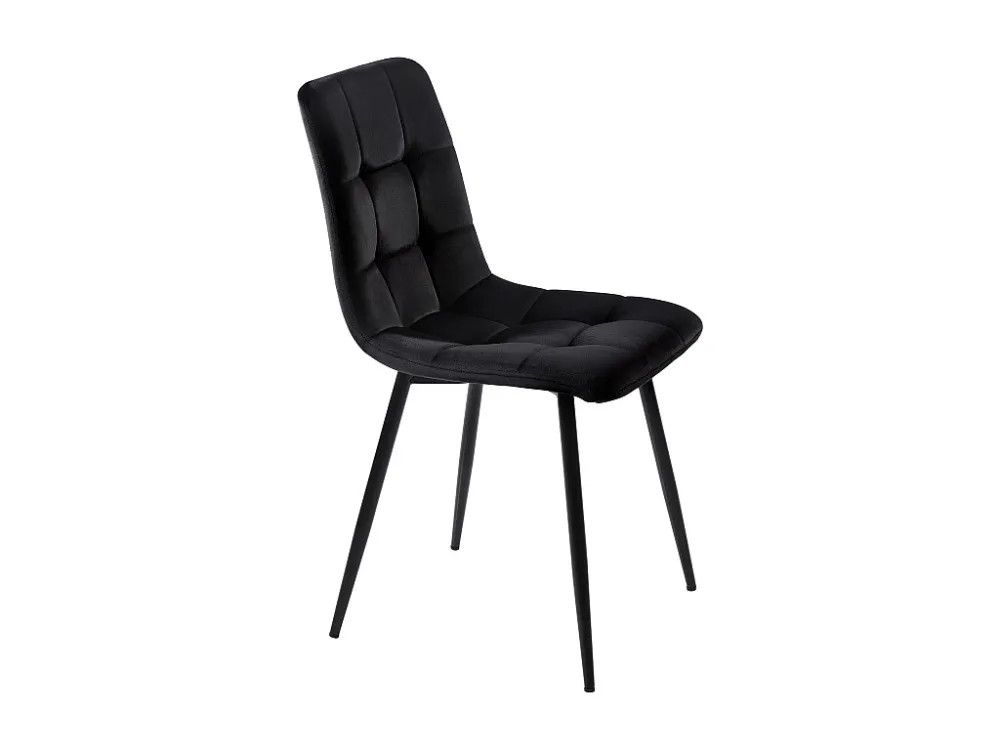 Tafelset + 4 fluwelen stoelen - tafel 120 x 70 cm - metalen poten - zwart en wit Merax