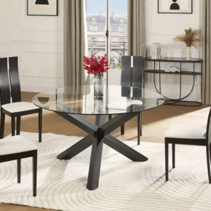 Set tafel CENTAURI + 4 stoelen SALENA - Beukenhout - Wengé