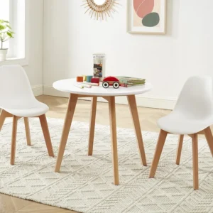 Set van kindertafel LOULOUNE + 2 stoelen LILINOU - Wit