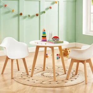 Set van kindertafel LOULOUNE + 2 stoelen POUPINETTE - Wit