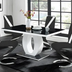 Tafelset TWIST + 4 stoelen TWIZY - Zwart en wit - Koop nu goedkoop online