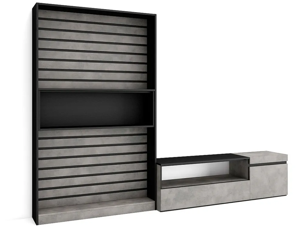 Meubels voor woonkamer, 260x186x35cm, Voor tv's tot 65", TV-Tafel, Cement Skraut Home