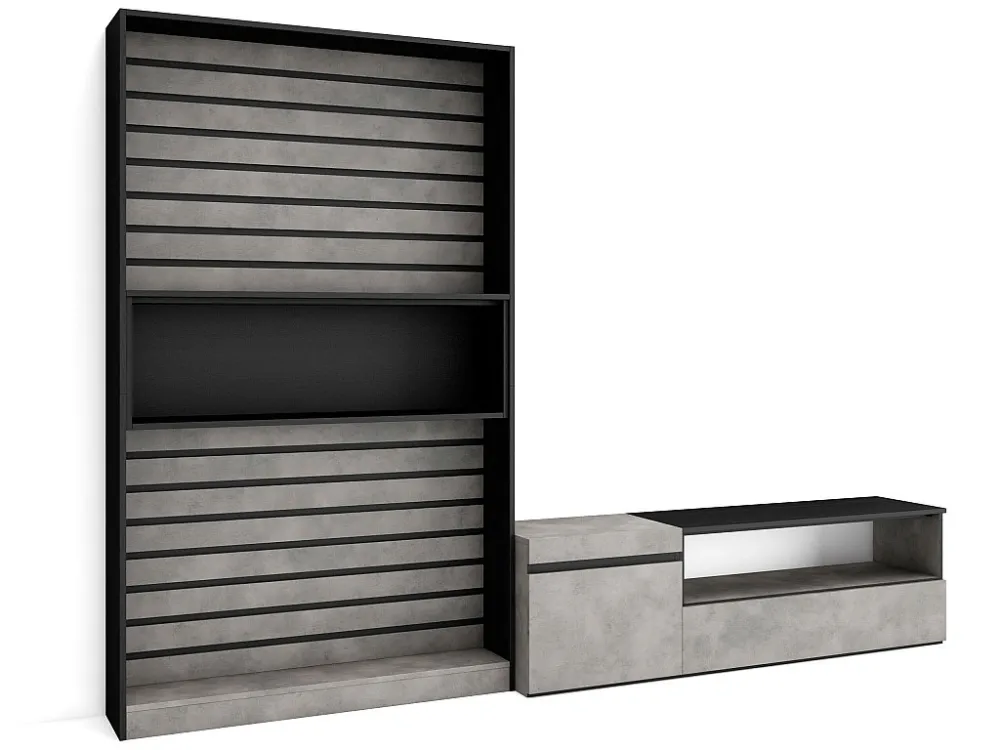 Meubels voor woonkamer, 260x186x35cm, Voor tv's tot 65", TV-Tafel, Cement Skraut Home