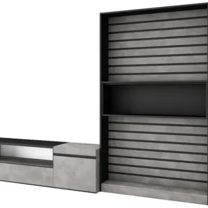 Meubels voor woonkamer, 260x186x35cm, Voor tv's tot 65", TV-Tafel, Cement Skraut Home
