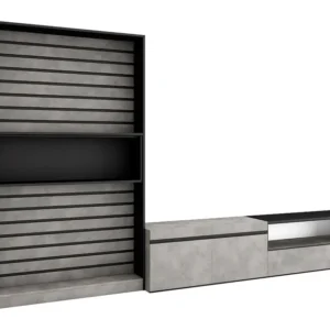 Meubels voor woonkamer, 310x186x35cm, Voor tv's tot 80", TV-Tafel, Cement Skraut Home